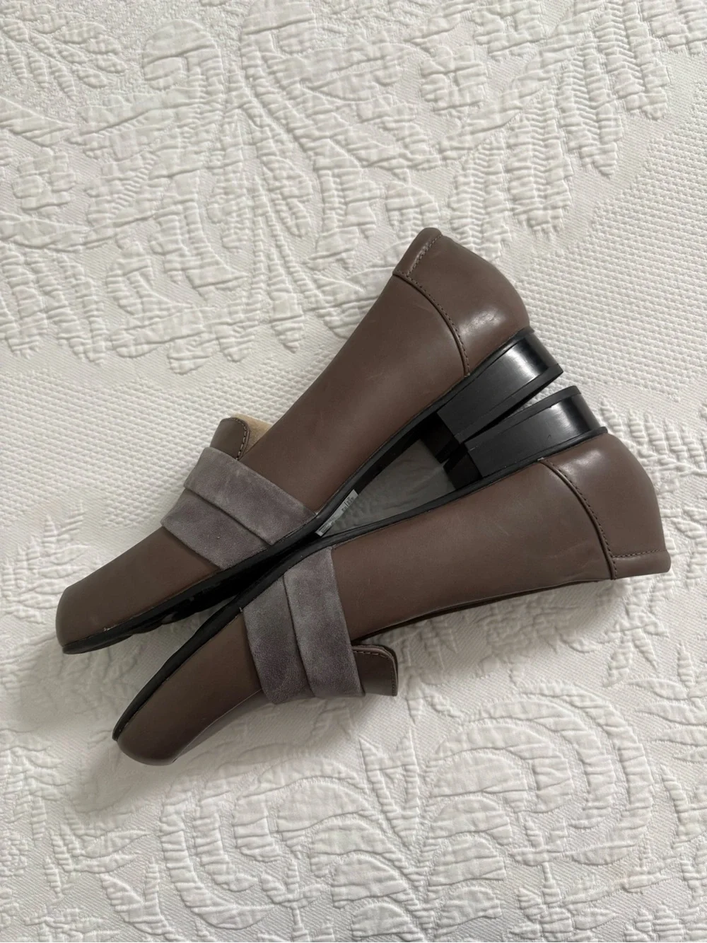 Clarks Collection Juliet Rose Leather Loafer Gray pumps low heel slip on size 11